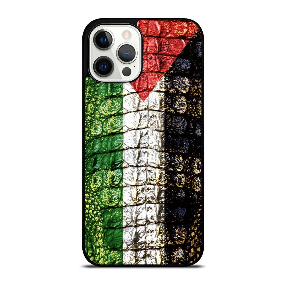 Palestine Flag and Crocodile Print - Palestinian Pride iPhone Case